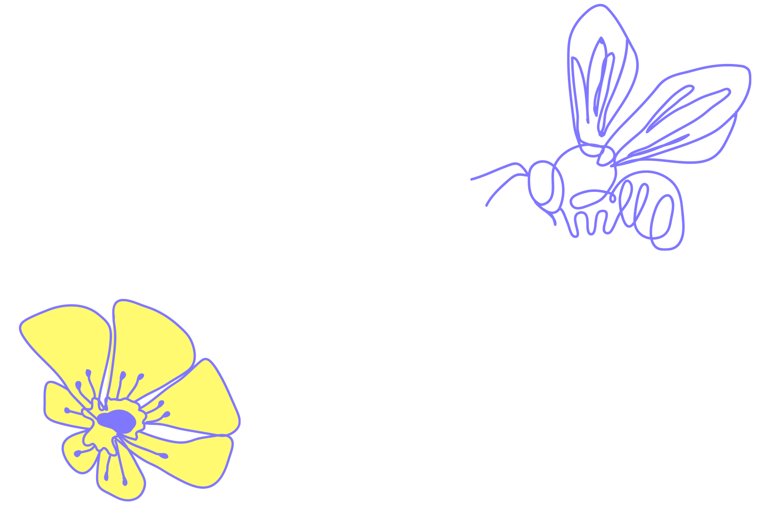 illustration-of-flower-and-bee-symbolizing-visual-communication-attracting-customers