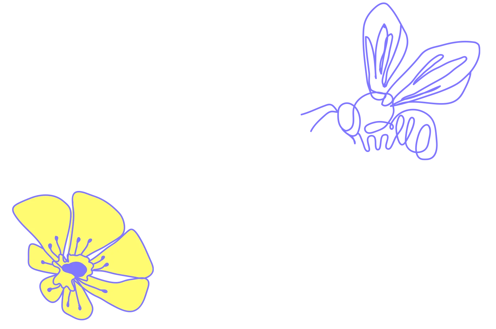 illustration-of-flower-and-bee-symbolizing-visual-communication-attracting-customers