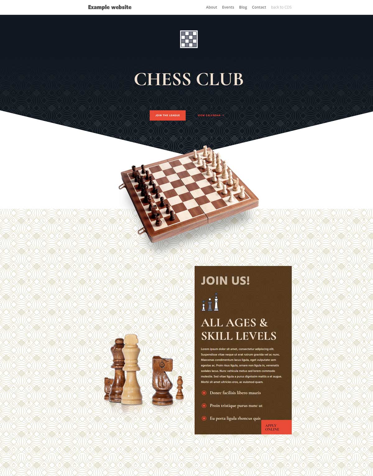 design of Chess-Club-website-example