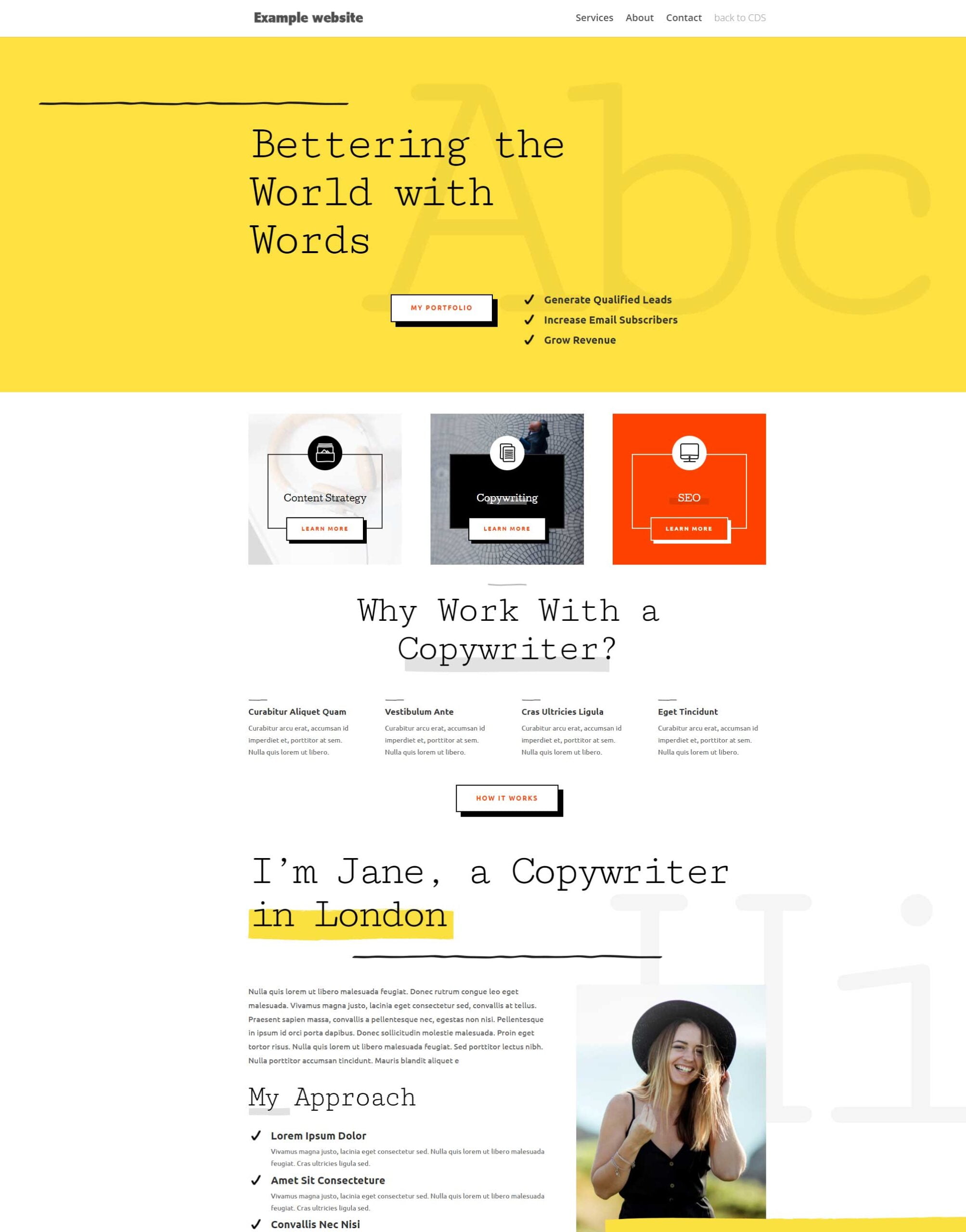 design of Freelance-writer-website-example
